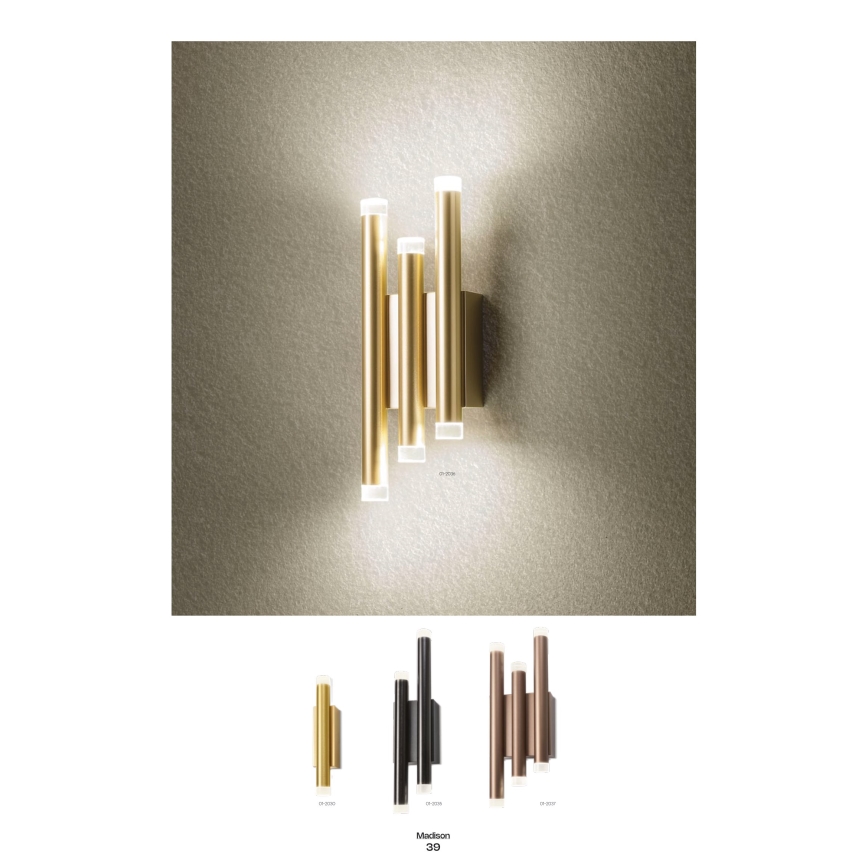 Redo 01-2037 - Φωτιστικό τοίχου LED MADISON 6xLED/4W/230V χαλκός
