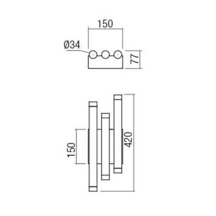 Redo 01-2037 - Φωτιστικό τοίχου LED MADISON 6xLED/4W/230V χαλκός