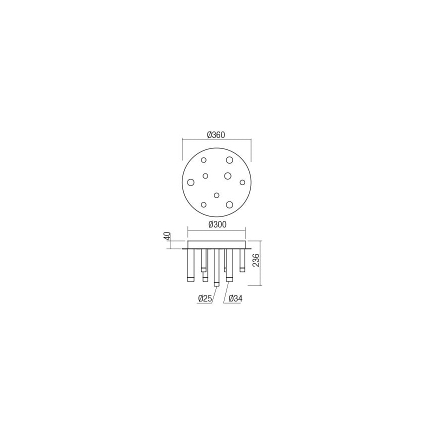 Redo 01-2039 - Φωτιστικό οροφής LED MADISON 9xLED/4W/230V χρυσαφί