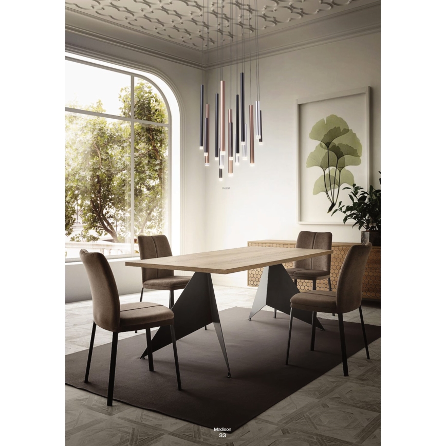 Redo 01-2044 - Πολύφωτο LED με συρματόσχοινο MADISON LED/4W/230V χαλκός
