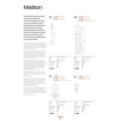 Redo 01-2054 - Κρεμαστό φωτιστικό οροφής LED MADISON 14xLED/4W/230V χρυσαφί