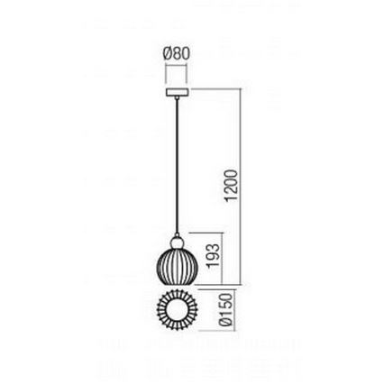 Redo 01-2063 - Κρεμαστό φωτιστικό οροφής PLUMEN 1x/E14/40W/230V διάμετρος 15 cm γκρι