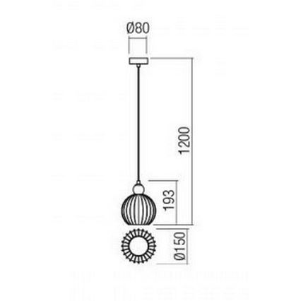 Redo 01-2064 - Κρεμαστό φωτιστικό οροφής PLUMEN 1xE14/40W/230V διάμετρος 15 cm χαλκός