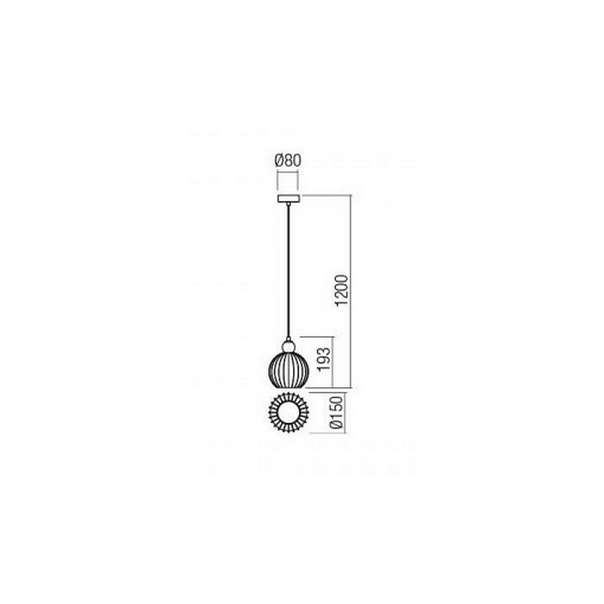 Redo 01-2064 - Κρεμαστό φωτιστικό οροφής PLUMEN 1xE14/40W/230V διάμετρος 15 cm χαλκός