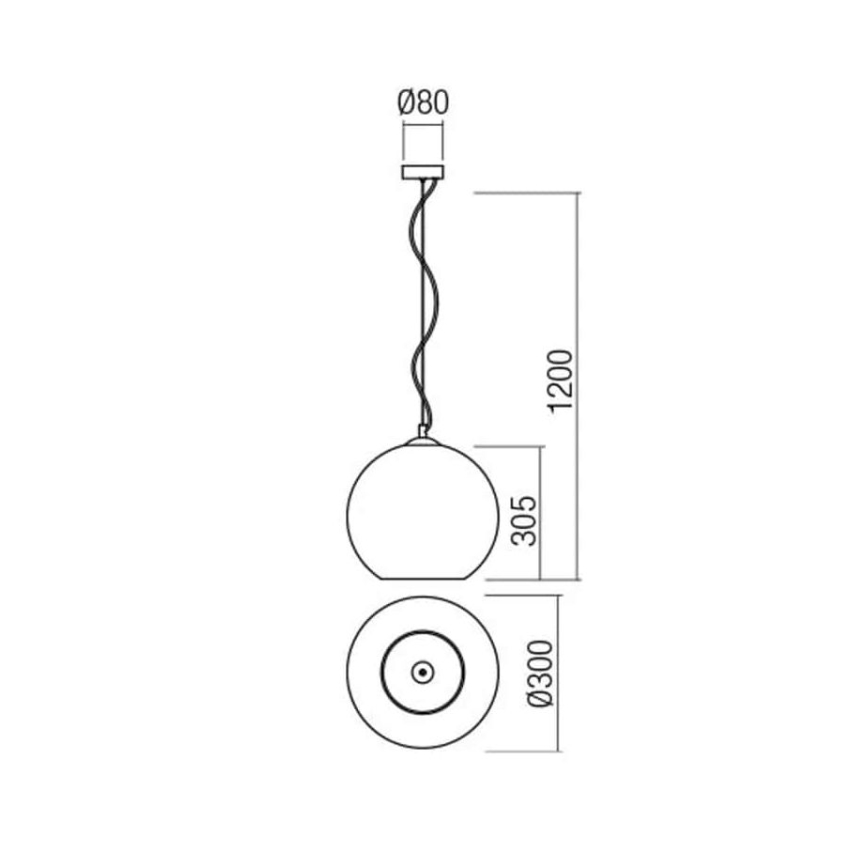 Redo 01-2076 - Κρεμαστό φωτιστικό οροφής BOWL 1xE27/42W/230V διάμετρος 30 cm χαλκός
