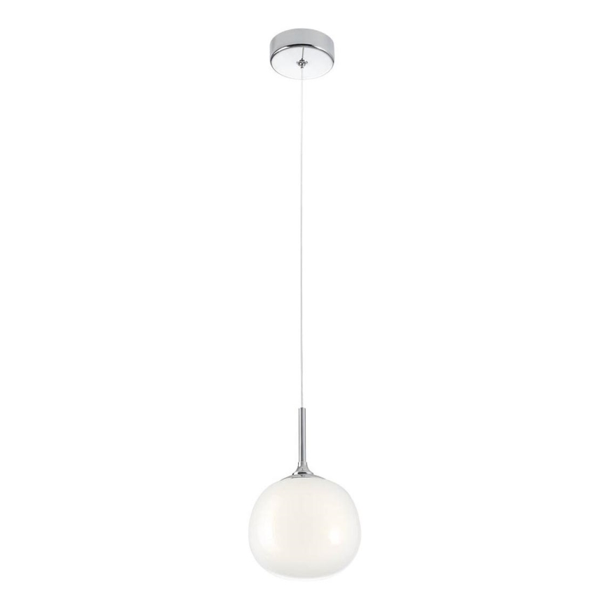 Redo 01-2081 - Κρεμαστό φωτιστικό με καλώδιο KIWI, 1xG9/40W/230V, Ø 12 εκ., γυαλιστερό χρώμιο/λευκό
