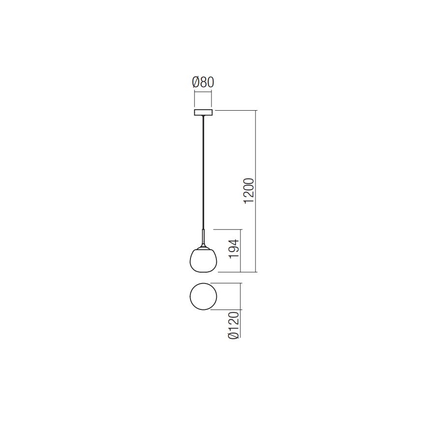 Redo 01-2081 - Κρεμαστό φωτιστικό με καλώδιο KIWI, 1xG9/40W/230V, Ø 12 εκ., γυαλιστερό χρώμιο/λευκό