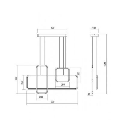 Redo 01-2100 - LED Ρυθμιζόμενο κρεμαστό φωτιστικό με καλώδιο THAI LED/86W/230V μαύρο