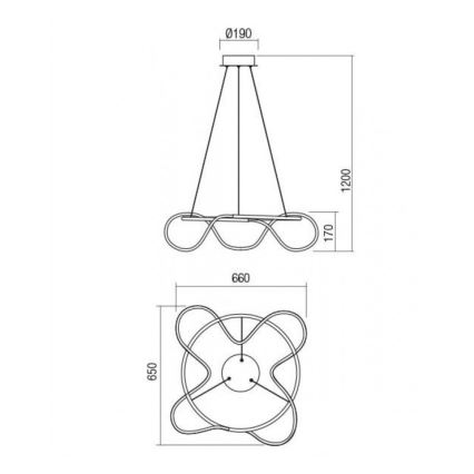 Redo 01-2110 - Led Dimmable κρεμαστό φωτιστικό οροφής CORRAL LED/40W/230V 3000K χρυσαφί