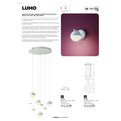 Redo 01-2125 - Φωτιστικό τοίχου LED LUMO LED/6W/230V λευκό