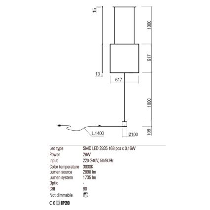 Redo 01-2134 - Επιδαπέδια λάμπα LED SLICK LED/28W/230V μαύρο