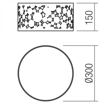 Redo 01-2138 - Φωτιστικό οροφής MELIA 2xE27/42W/230V διάμετρος 30 cm