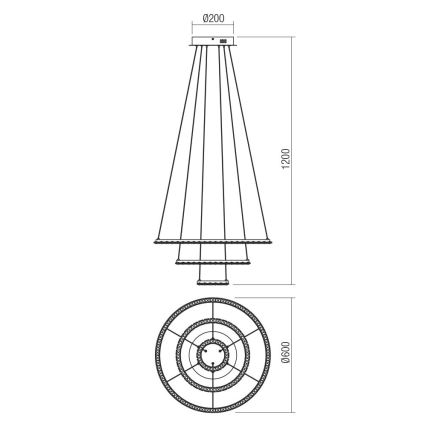 Redo 01-2173 -Κρεμαστό φωτιστικό οροφής LED NUNZIA LED/54W/230V