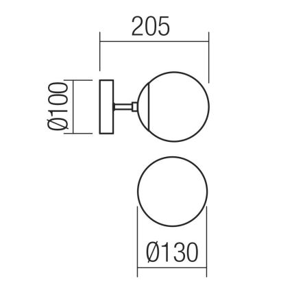 Redo 01-2175 - Επιτοίχιο φωτιστικό SEMIA 1xE14/28W/230V μαύρο/καπνιστό