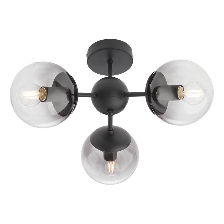 Redo 01-2176 - Φωτιστικό οροφής σε ράβδο SEMIA 3xE14/28W/230V μαύρο/καπνιστό