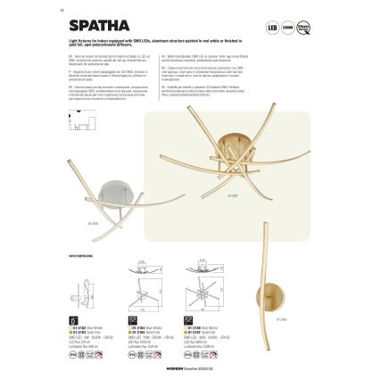 Redo 01-2184 - Φωτιστικό οροφής LED SPATHA 3xLED/6W/230V 3000K λευκό