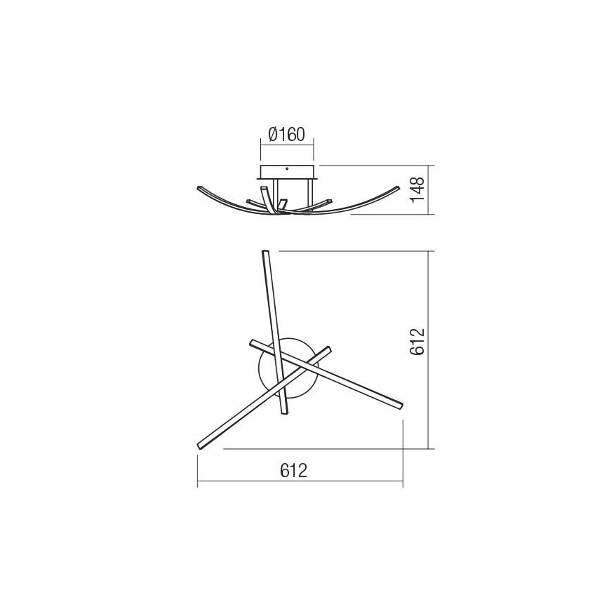 Redo 01-2185 - Φωτιστικό οροφής LED SPATHA 3xLED/6W/230V 3000K χρυσαφί