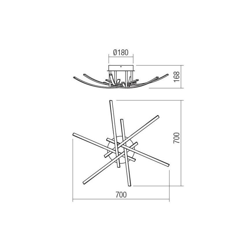 Redo 01-2187 - Φωτιστικό οροφής LED SPATHA 6xLED/6W/230V 3000K χρυσαφί