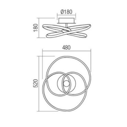 Redo 01-2189 - LED Dimmable φωτιστικό οροφής SINTRA LED/40W/230V