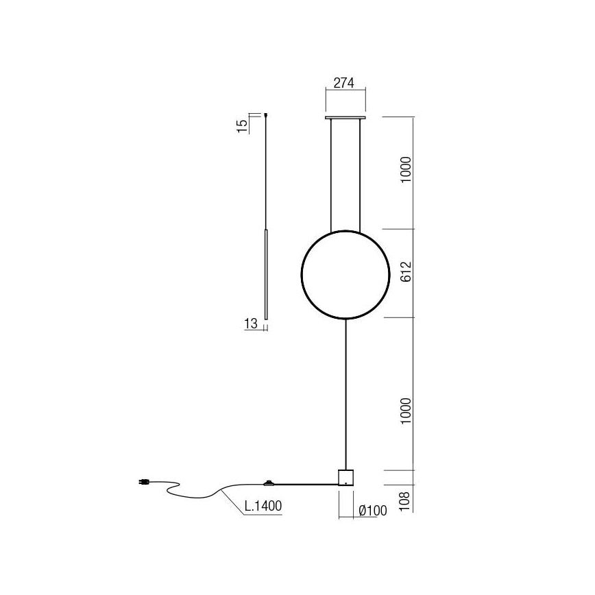 Redo 01-2197 - Επιδαπέδια λάμπα LED SLICK LED/19W/230V μαύρο