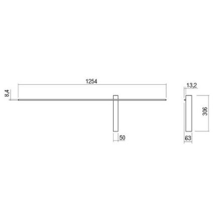 Redo 01-2200 - Επιτοίχιο LED φωτιστικό TANGENT LED/14W/230V λευκό