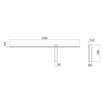 Redo 01-2201 - Επιτοίχιο φωτιστικό TANGENT LED/14W/230V 3000K 125,4 cm μαύρο