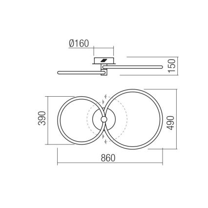 Redo 01-2223 - Σταθερό πολύφωτο dimming LED SPELL LED/43W/230V 3000K λευκό