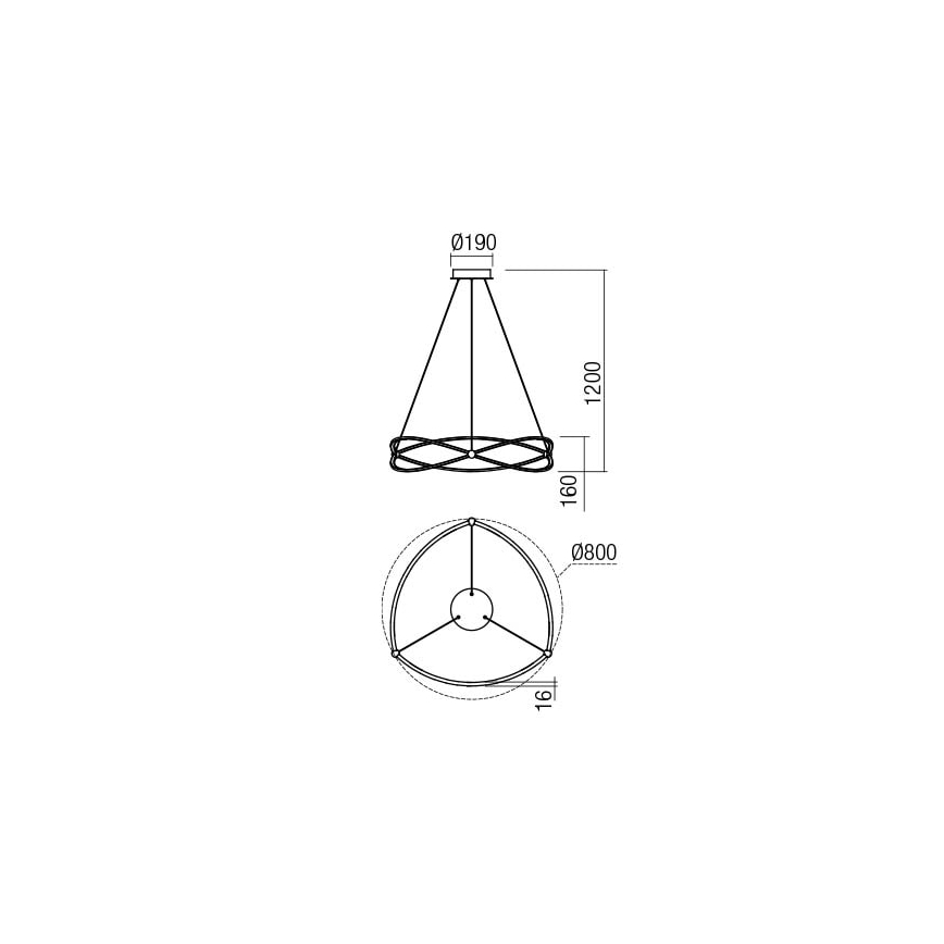 Redo 01-2251 - Led Dimmable κρεμαστό φωτιστικό οροφής QUARK LED/43W/230V 3000K διάμετρος 60 cm ματ χρώμιο