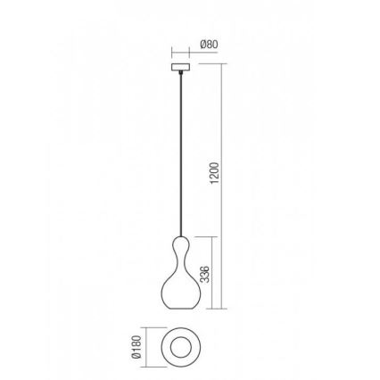 Redo 01-2255 - Κρεμαστό φωτιστικό οροφής LOB 1xE27/42W/230V διάμετρος 18 cm μπεζ