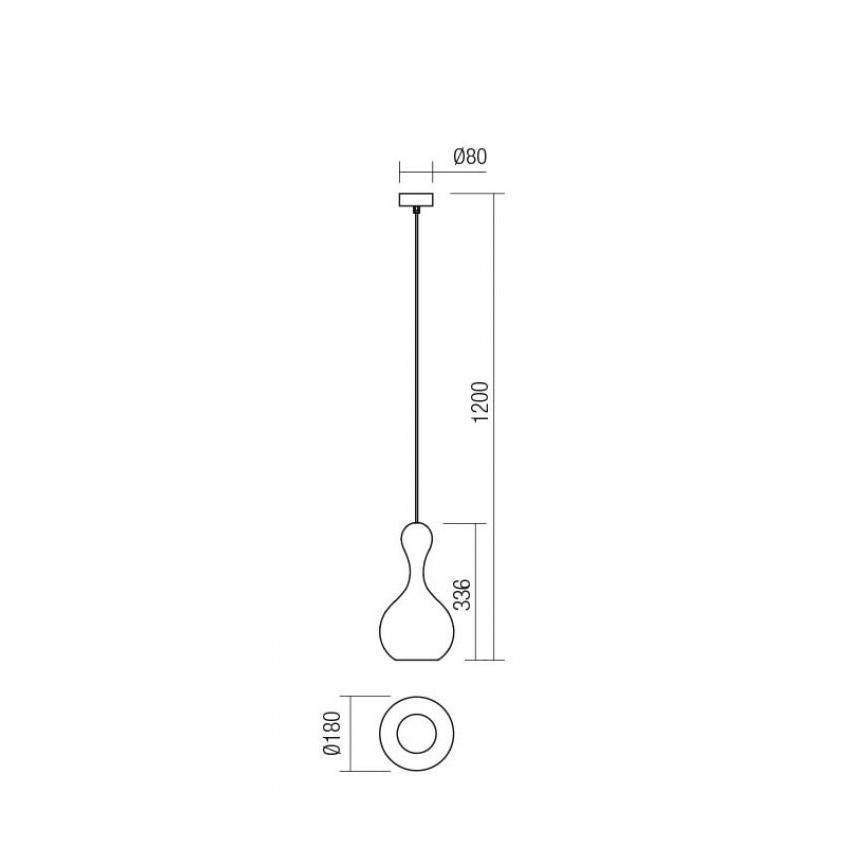 Redo 01-2257 -Κρεμαστό φωτιστικό οροφής LOB 1xE27/42W/230V διάμετρος 18 cm χάλκινο