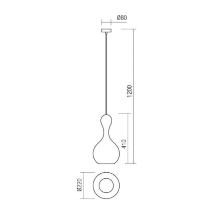 Redo 01-2258 - Κρεμαστό φωτιστικό οροφής LOB 1xE27/42W/230V διάμετρος 22 cm μπεζ