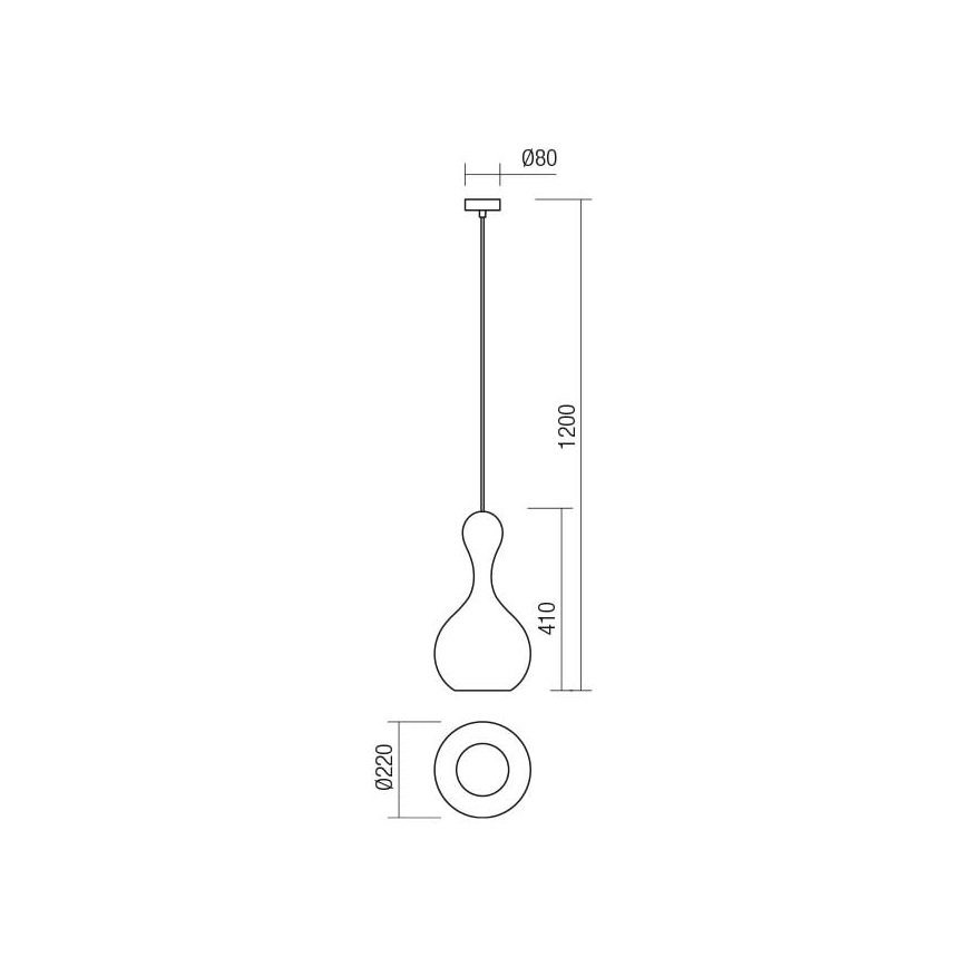 Redo 01-2260 -Κρεμαστό φωτιστικό οροφής LOB 1xE27/42W/230V διάμετρος 22 cm χάλκινο
