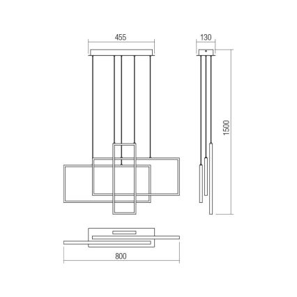 Redo 01-2315 - LED Κρεμαστό φωτιστικό οροφής ράγα PLANA LED/60W/230V μαύρο