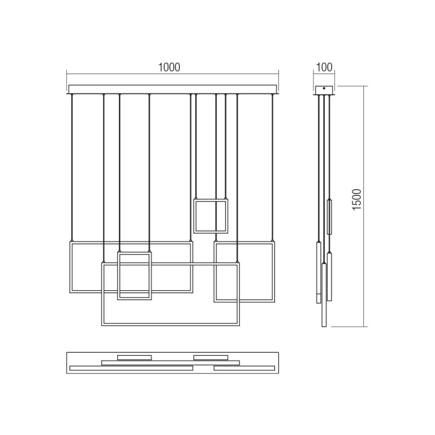 Redo 01-2318 - Led Dimmable κρεμαστό φωτιστικό οροφής PLANA LED/80W/230V μαύρο