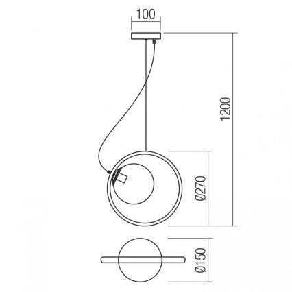 Redo 01-2319 - Κρεμαστό φωτιστικό οροφής KLEIDI 1xE14/28W/230V διάμετρος 27 cm καφέ