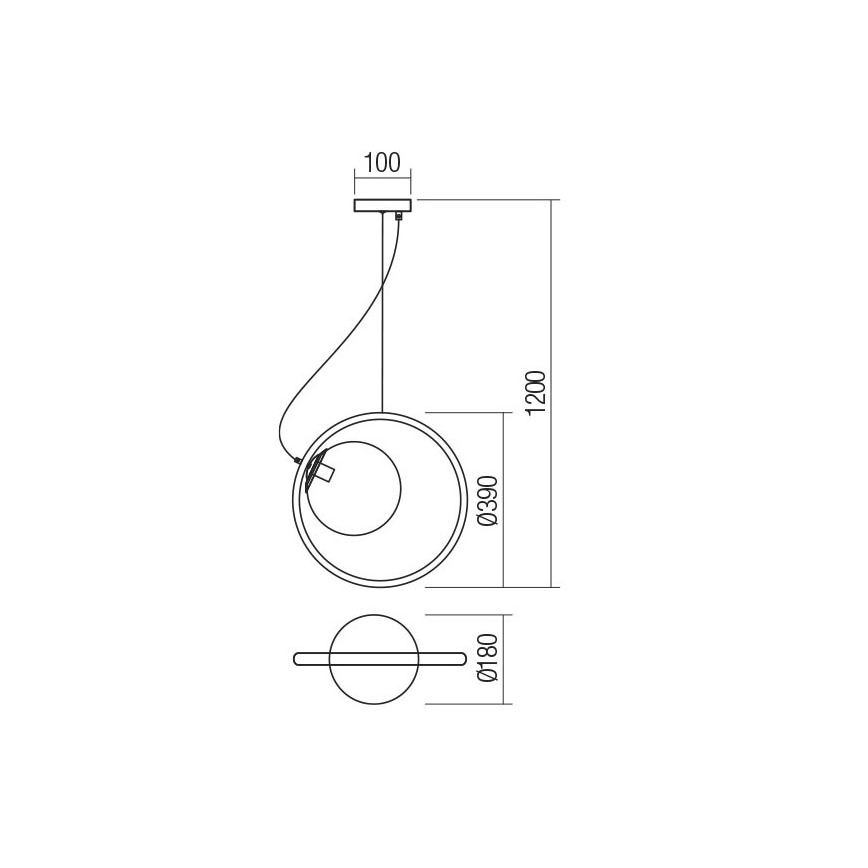 Redo 01-2321 - -Κρεμαστό φωτιστικό οροφής KLEIDI 1xE27/42W/230V διάμετρος 39 cm καφέ