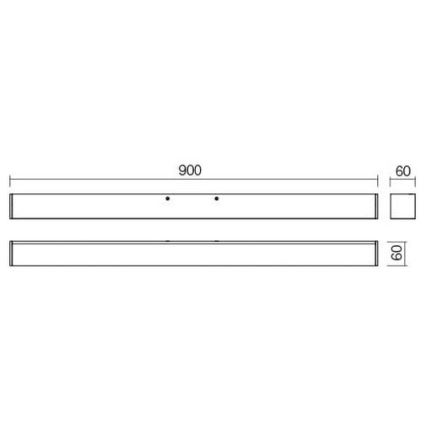 Redo 01-2328 - LED φωτισμός καθρέφτη μπάνιου THELA LED/25W/230V 90 cm CRI 90 IP44 γυαλιστερό χρώμιο