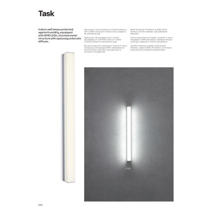 Redo 01-2331 - LED φωτιζόμενος καθρέφτης μπάνιου TASK LED/24W/230V 120 cm CRI 90 IP44 γυαλιστερό χρώμιο