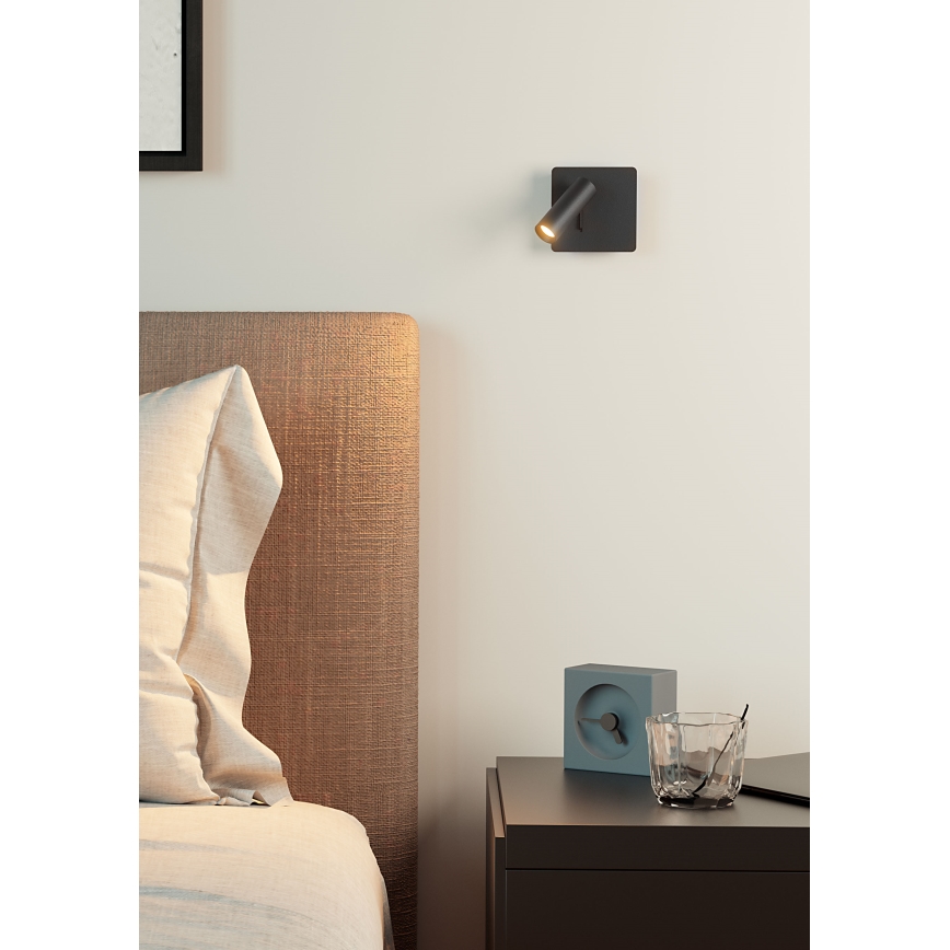 Redo 01-2340 - Φωτιστικό σποτ τοίχου LED TOMIX LED/3,2W/230V μαύρο