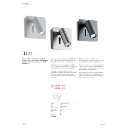 Redo 01-2340 - Φωτιστικό σποτ τοίχου LED TOMIX LED/3,2W/230V μαύρο