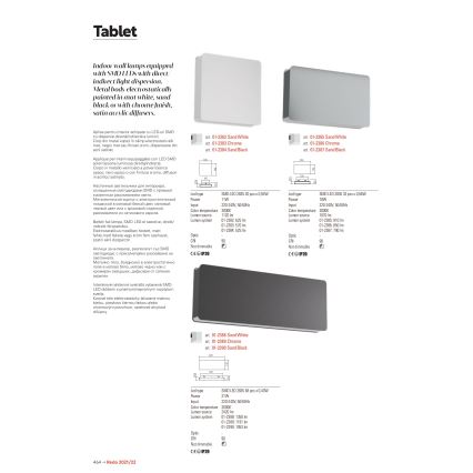 Redo 01-2384 - Επιτοίχιο φωτιστικό LED TABLET LED/11W/230V 3000K CRI 90 μαύρο