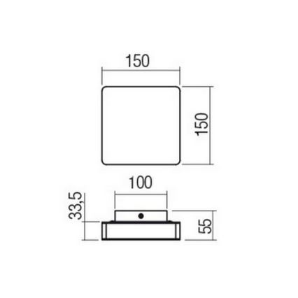 Redo 01-2384 - Επιτοίχιο φωτιστικό LED TABLET LED/11W/230V 3000K CRI 90 μαύρο