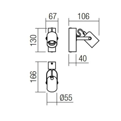 Redo 01-2415 - Φωτιστικό τοίχου TAFFI 1xE27/42W/230V μαύρο/οξιά