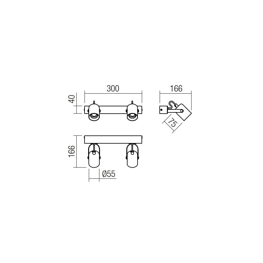 Redo 01-2416 - Φωτιστικό τοίχου TAFFI 2xE27/42W/230V μαύρο/οξιά