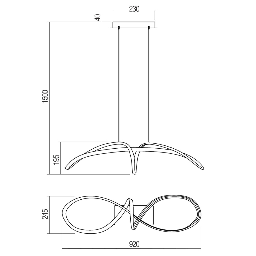 Redo 01-2454 - Κρεμαστό φωτιστικό οροφής LED LAMON LED/57W/230V χρυσαφί