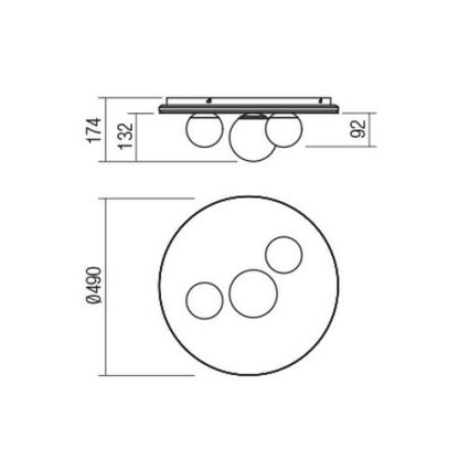 Redo 01-2466 - Φωτιστικό οροφής CORUM LED/48W/230V 3000K CRI 90 μαύρο