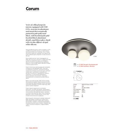 Redo 01-2466 - Φωτιστικό οροφής CORUM LED/48W/230V 3000K CRI 90 μαύρο