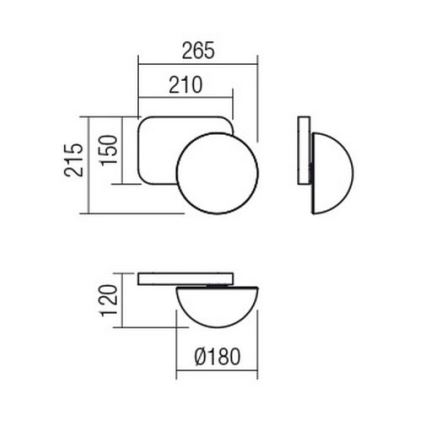 Redo 01-2470 - Επιτοίχιο φωτιστικό LUMIEN 1xG9/10W/230V χρυσό/λευκό
