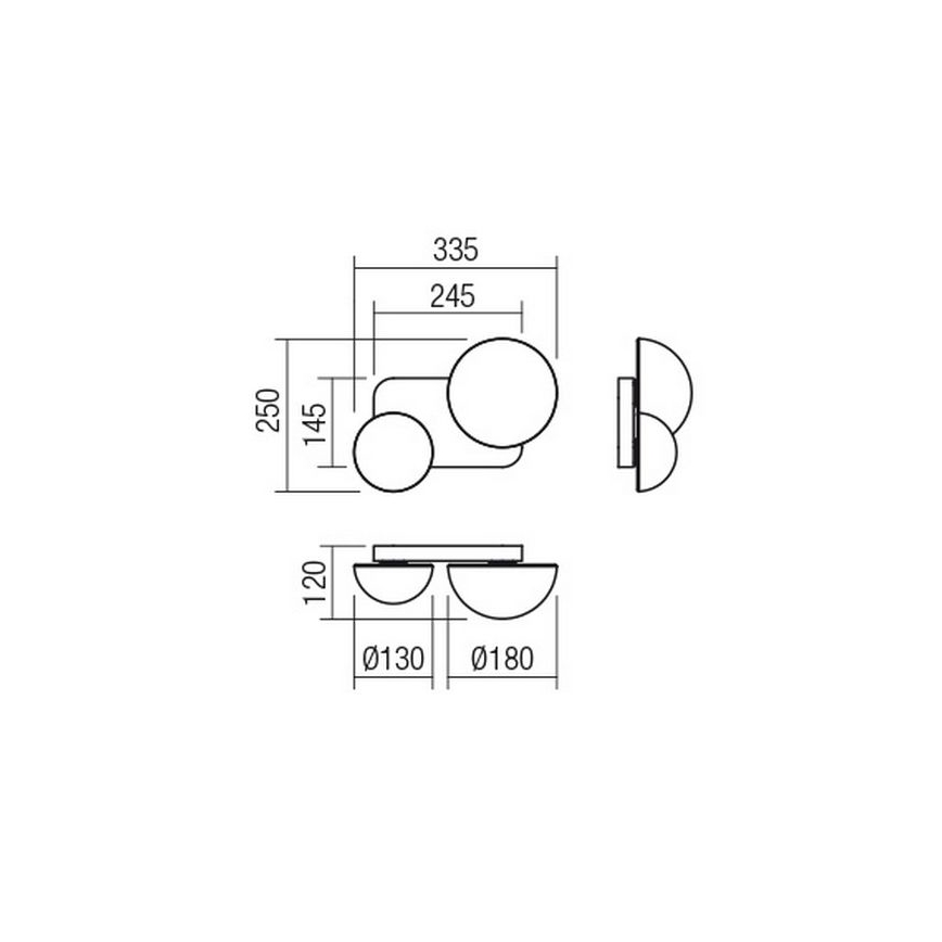 Redo 01-2471 - Επιτοίχιο φωτιστικό LUMIEN 2xG9/10W/230V χρυσό/λευκό