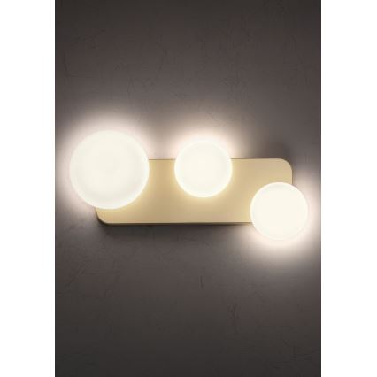 Redo 01-2472 - Επιτοίχιο φωτιστικό LUMIEN 3xG9/10W/230V χρυσό/λευκό